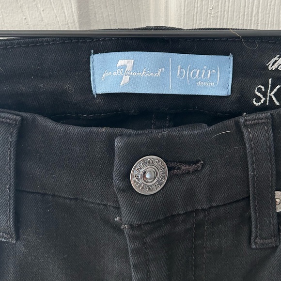 7 For All Mankind Fringe Skinny Jeans in Black - Picture 10 of 11